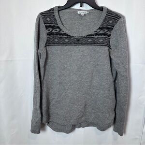 Toad&Co Gray and Black Aleutia Crew Lambswool Sweater - Size M